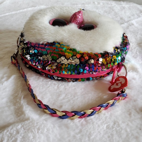 TY Owen Rainbow Owl Sequin Purse - Picture 9 of 9